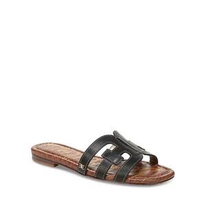 Sam Edelman Berit Slip On Slide Sandal Flat Black Leather Open Toe Slip On 9